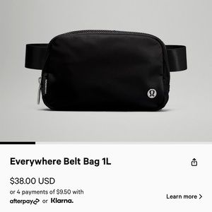 BLACK LULULEMON EVERYWHERE BELT BAG